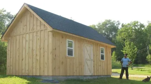 A custom shed built in Goshen Vermont with customer