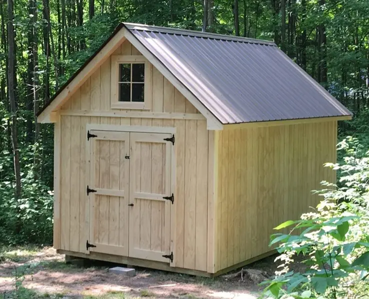a select shed with steep roof pitch and added window built in Killington Vermont
